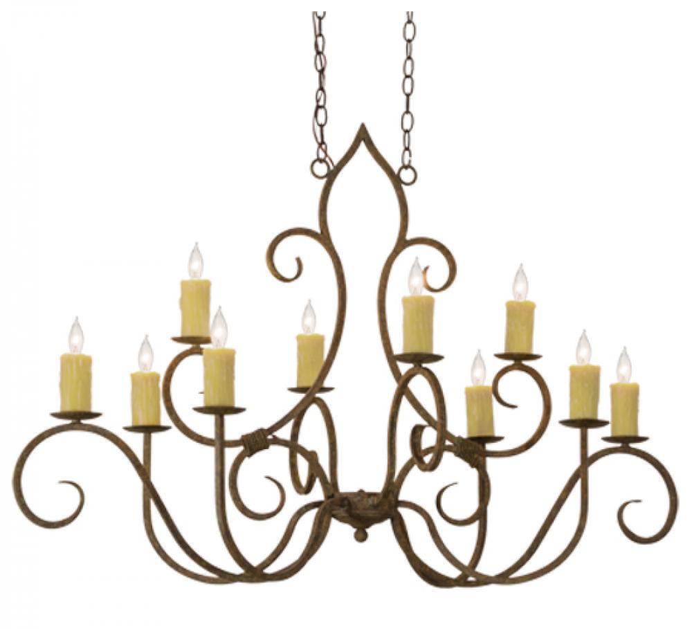 48"L Clifton 10 LT Oblong Chandelier