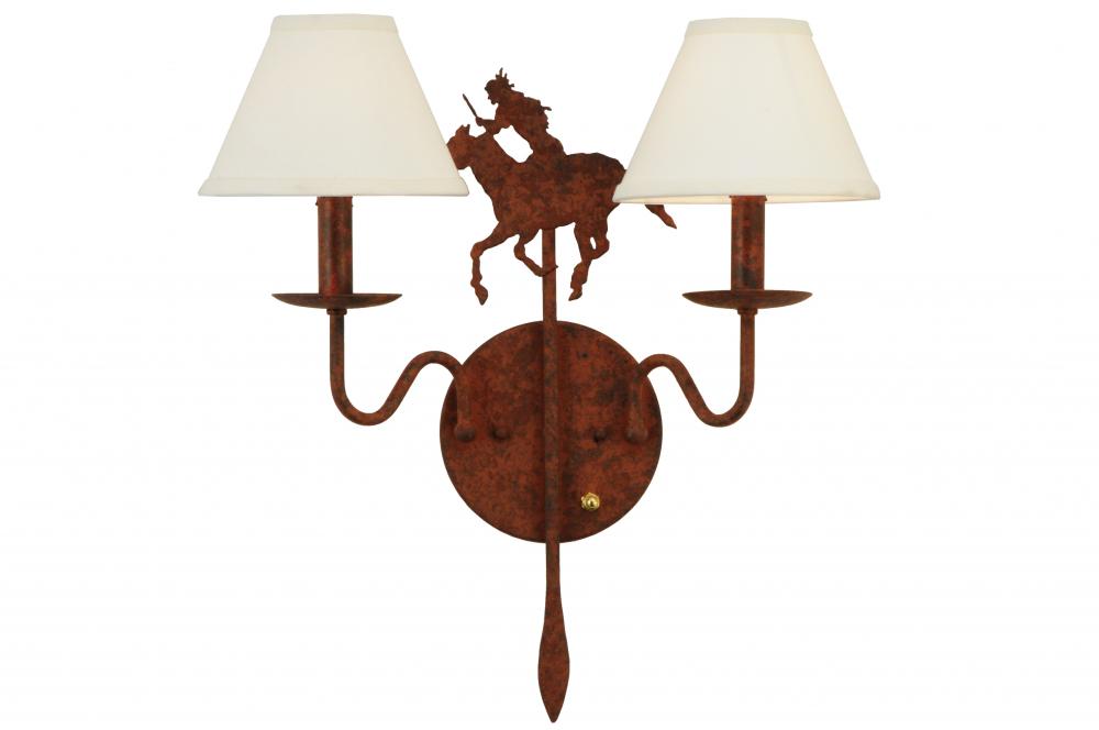 18" Wide High Plains Rider 2 Light Wall Sconce