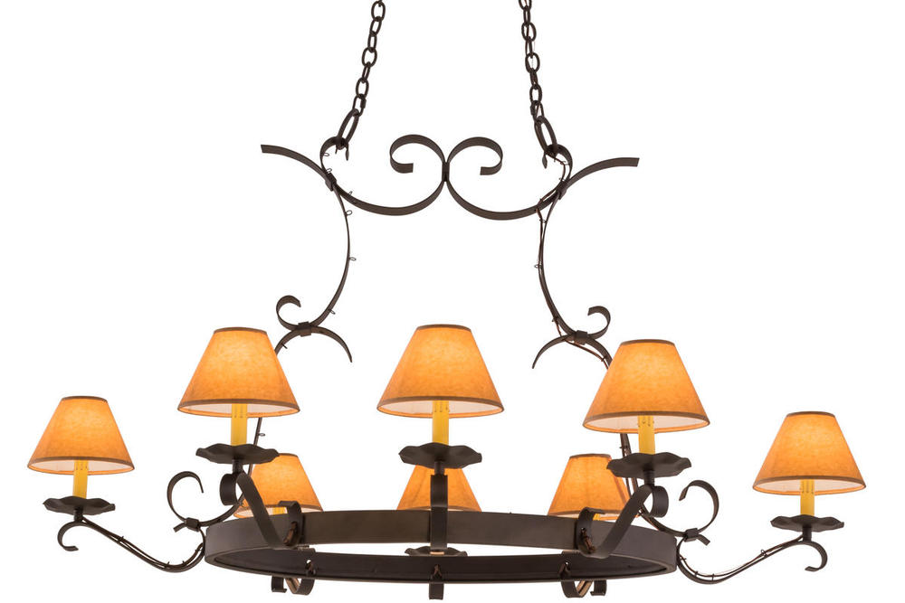 53"L Handforged 8 LT Oblong Chandelier