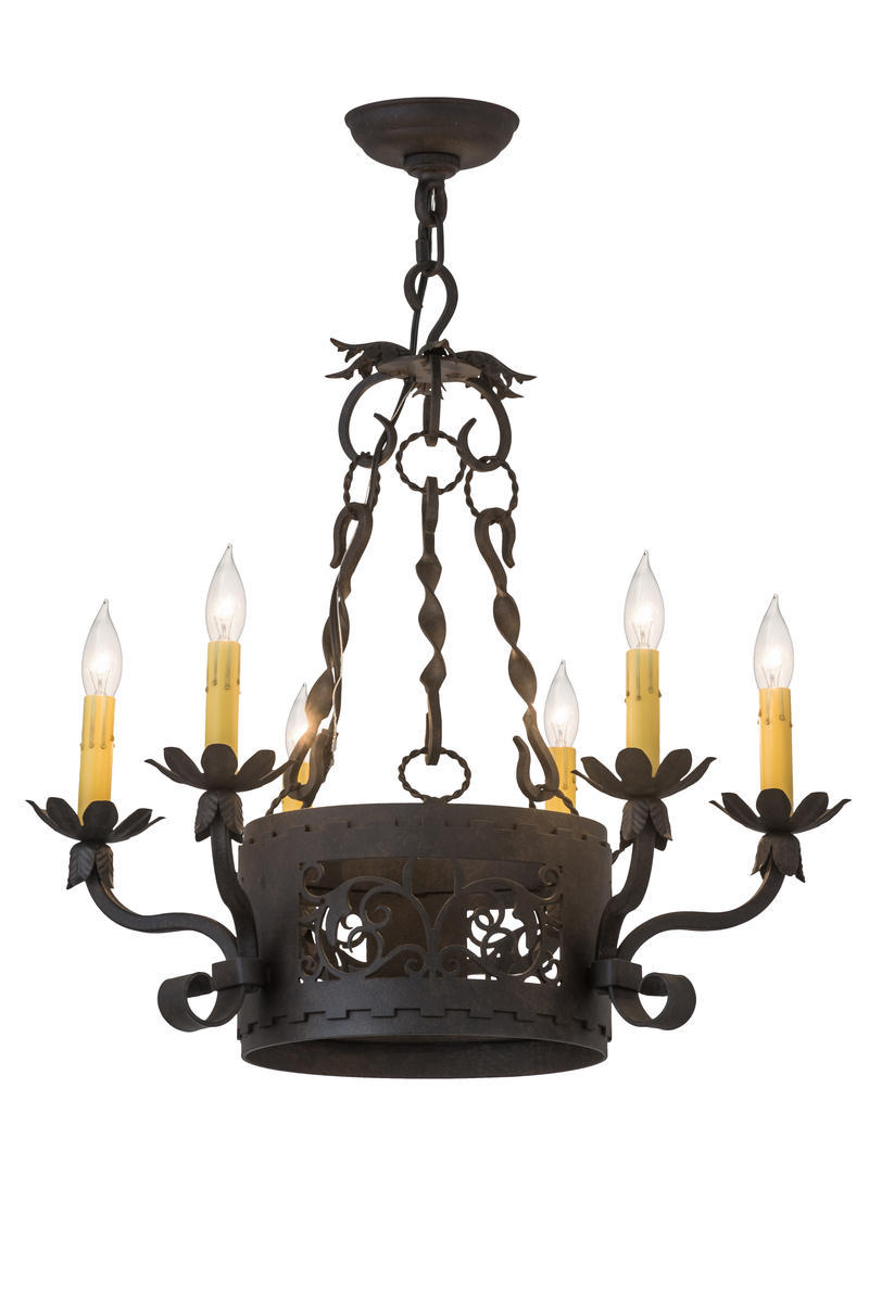 24"W Dragone 6 LT Chandelier