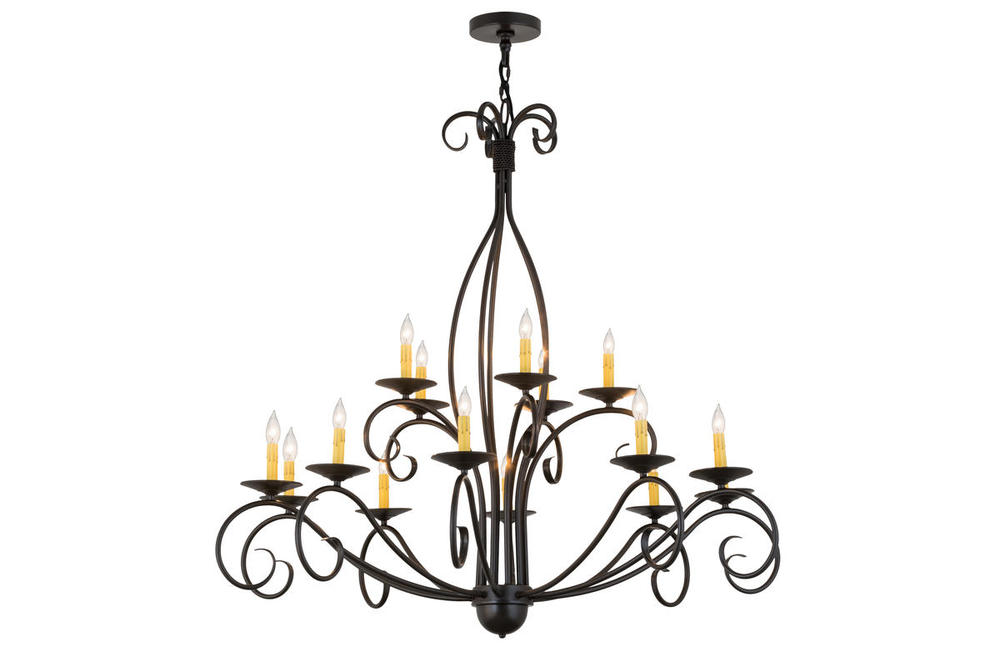 48"W Sienna 15 LT Two Tier Chandelier