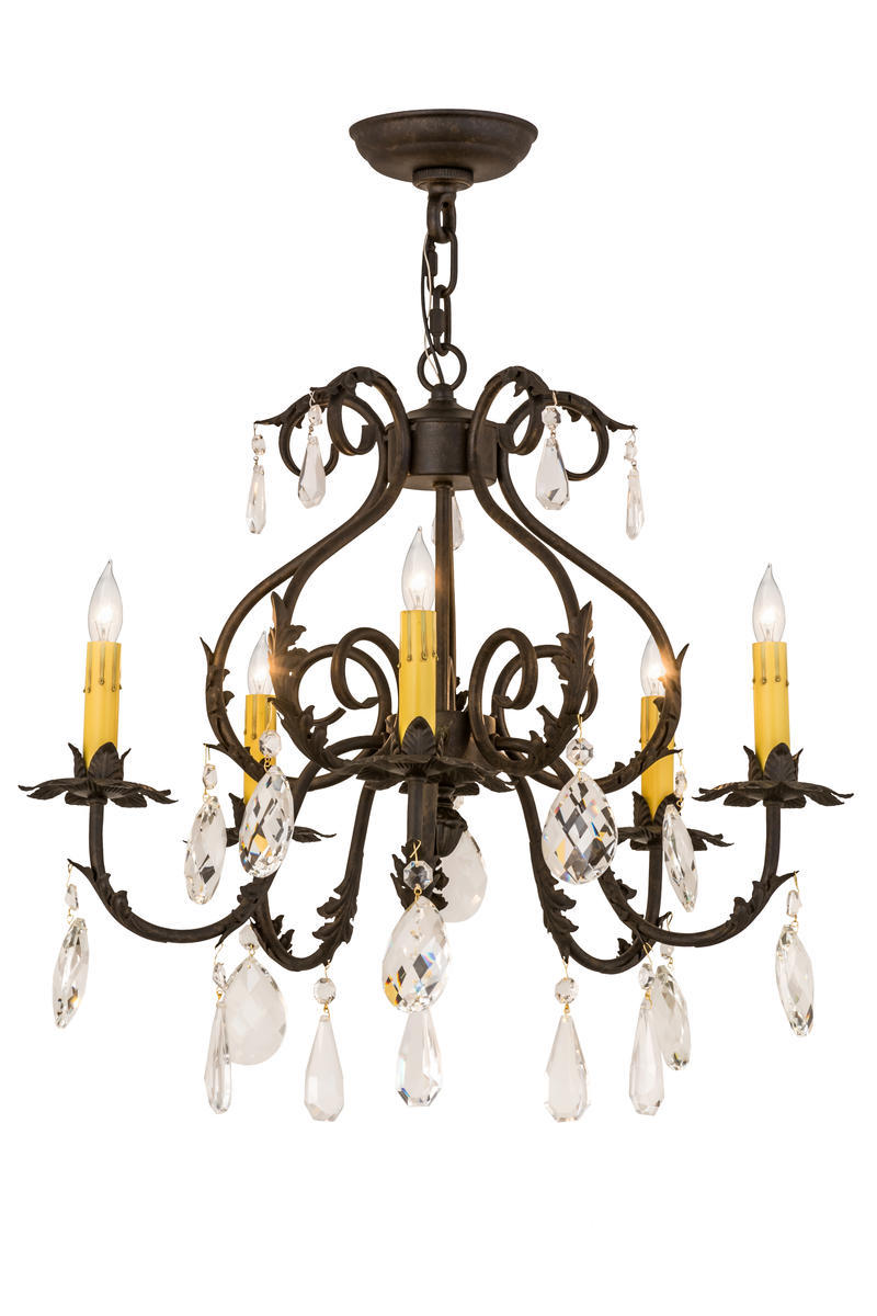 24"W Chantilly 5 LT Chandelier