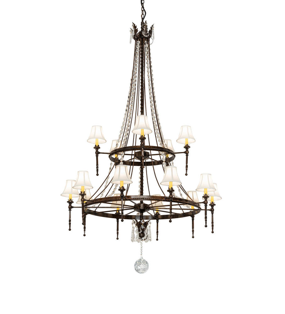 48" Wide Amaury 15 Light Two Tier Chandelier