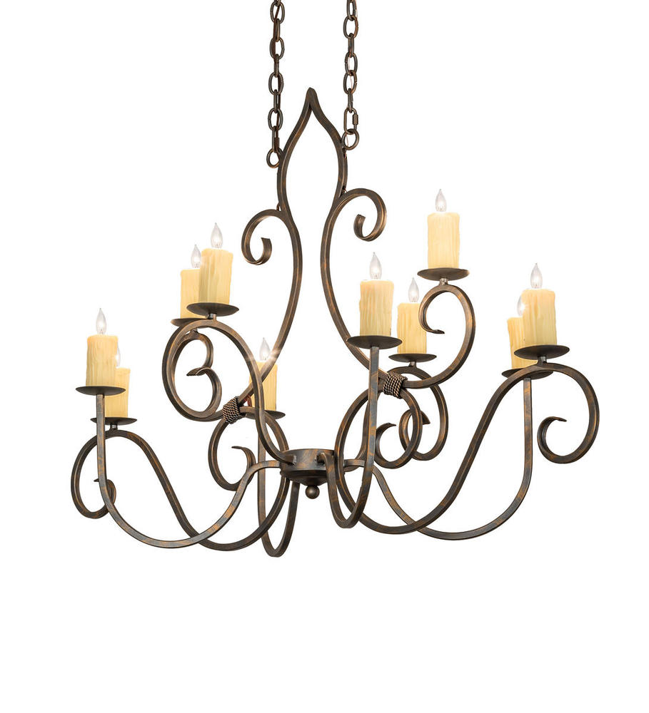 48" Long Clifton 10 Light Oblong Chandelier