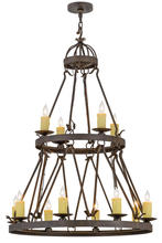 2nd Avenue Designs White 154642 - 36"W Lakeshore 12 LT Two Tier Chandelier