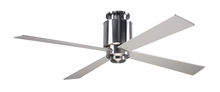 Modern Fan Co. LAP-FM-BN-50-BK-NL-005 - Lapa Flush Fan; Bright Nickel Finish; 50" Black Blades; No Light; Wall Control with Remote Hands