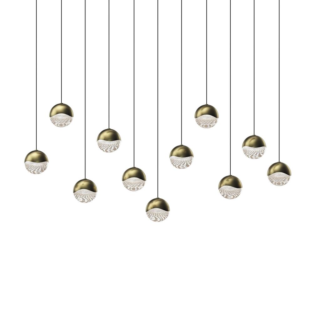 11-Light Rectangle Medium LED Pendant