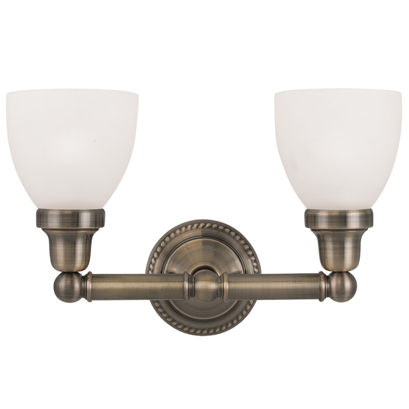 2 Light Antique Brass Bath Light