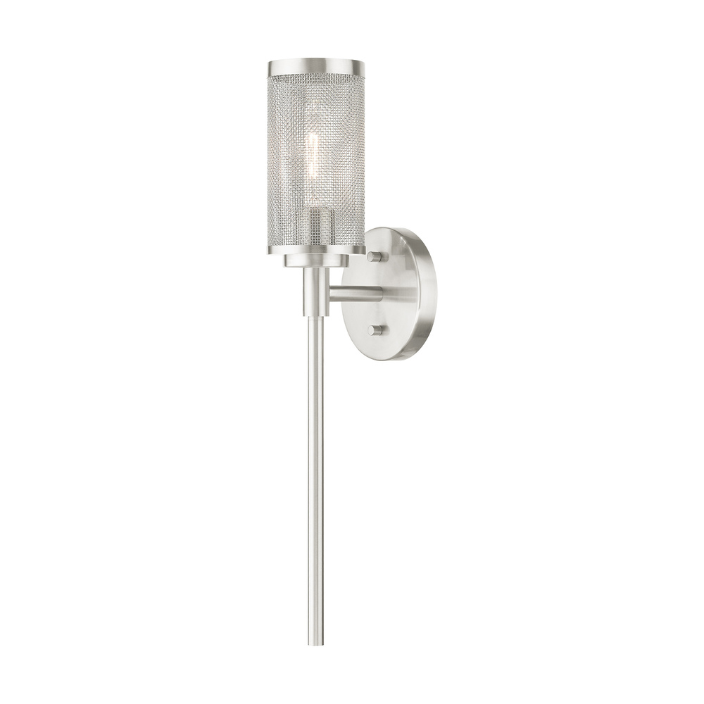 1 Lt Brushed Nickel Wall Sconce