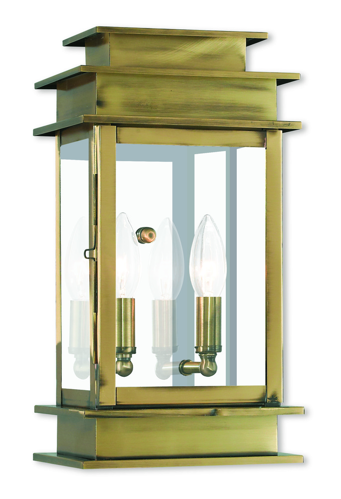 2 Light AB Outdoor Wall Lantern