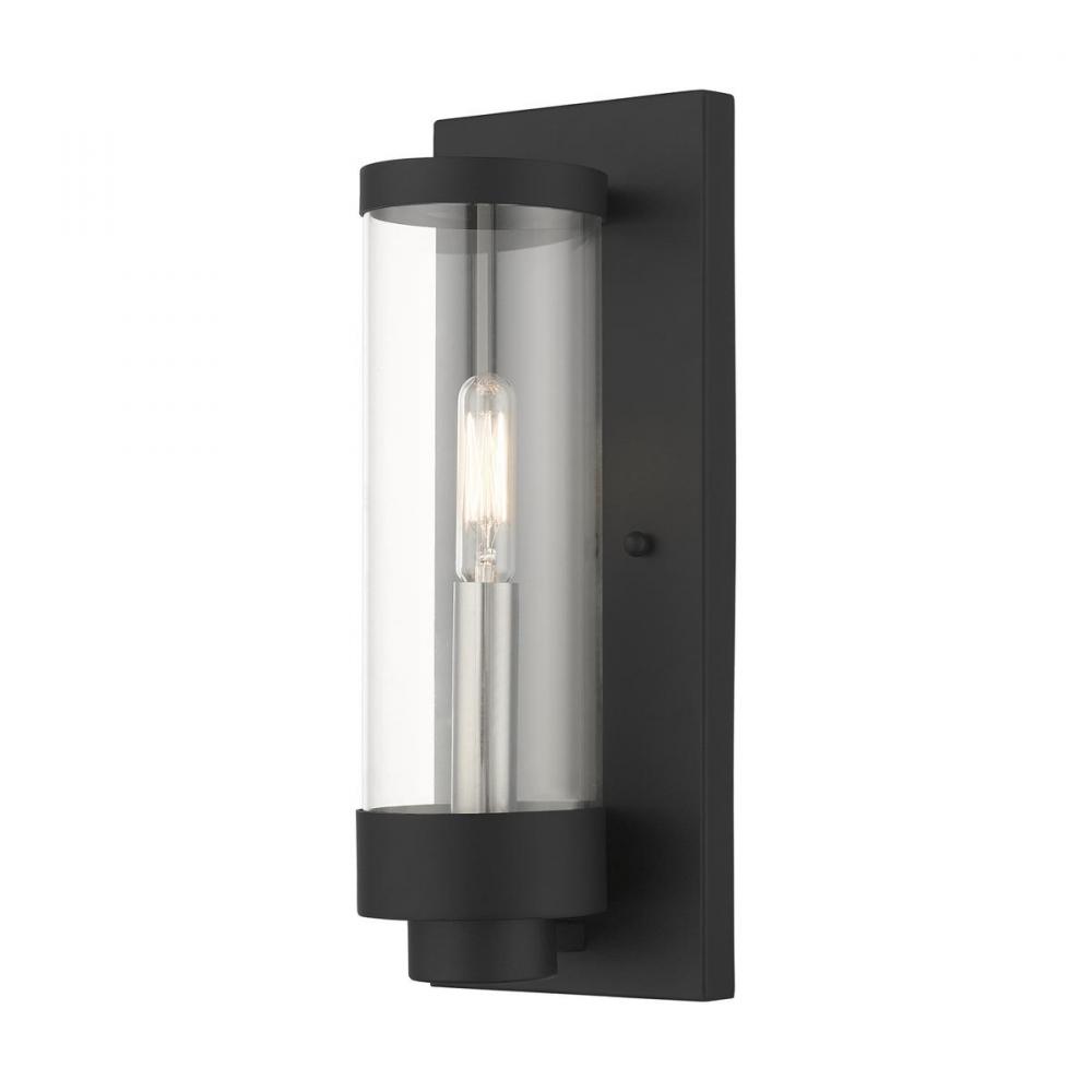 1 Lt Textured Black Outdoor ADA Wall Lantern