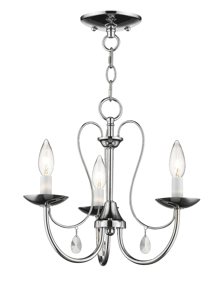 3 Light Polished Chrome Chandelier