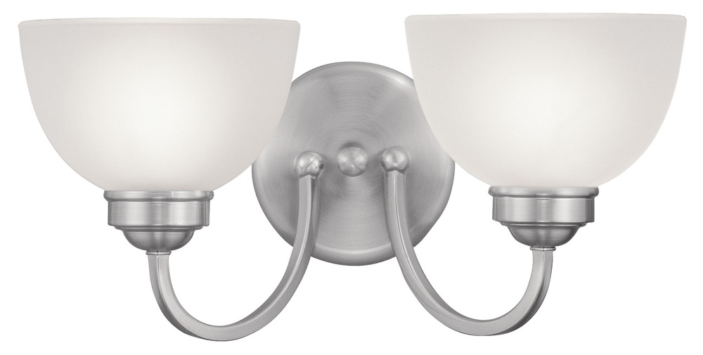 2 Light Brushed Nickel Bath Light