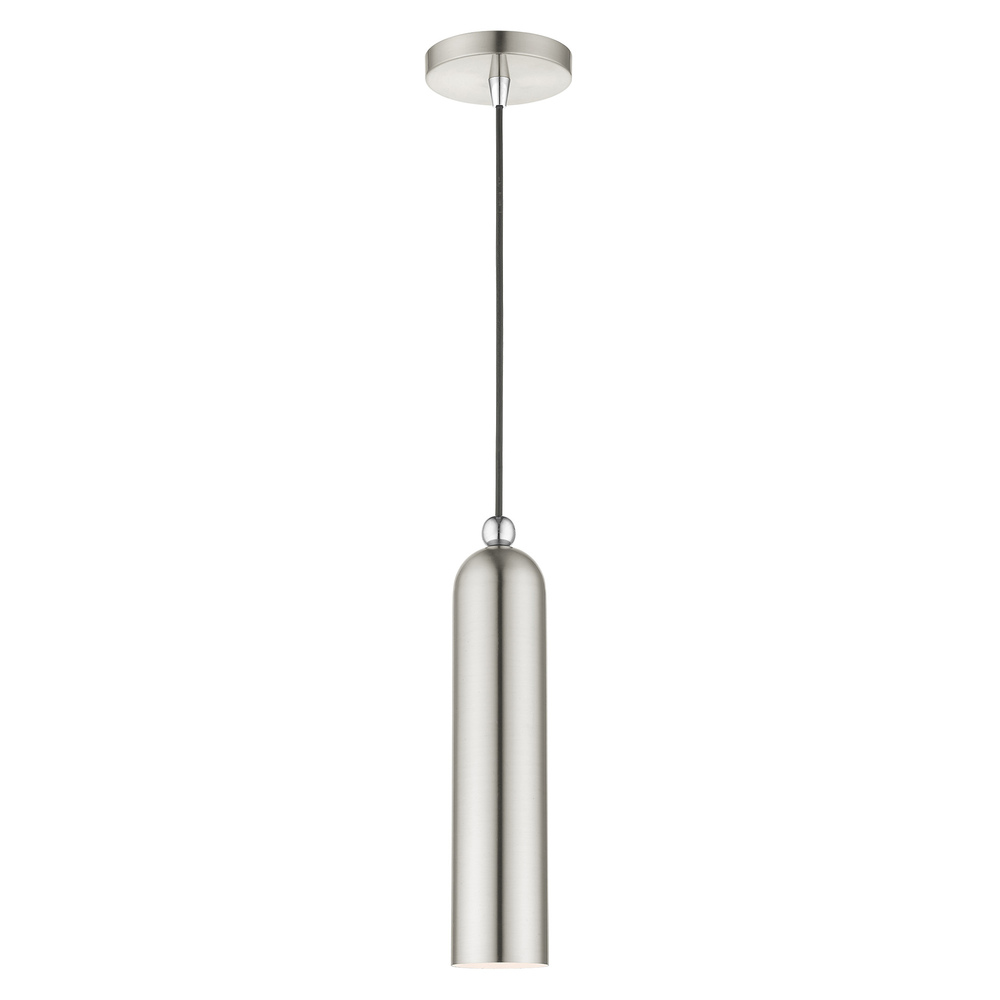 1 Lt Brushed Nickel Pendant