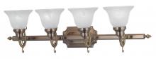 Livex Lighting 1284-01 - 4 Light Antique Brass Bath Light