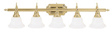 Livex Lighting 1285-02 - 5 Light Polished Brass Bath Light