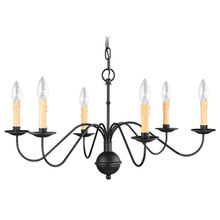 Livex Lighting 4450-04 - 6 Light Black Chandelier