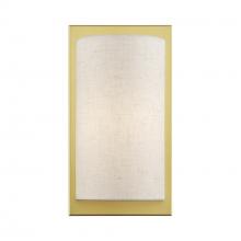 Livex Lighting 45230-33 - 1 Light Soft Gold ADA Sconce with Hand Crafted Oatmeal Fabric Shade