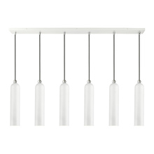 Livex Lighting 46757-69 - 6 Lt Shiny White Finish  Linear Pendant