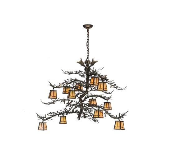 52" Wide Pine Branch Valley View 12 Light Chandelier