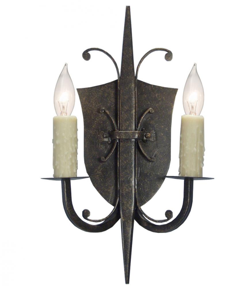 11" Wide Shield 2 Light Wall Sconce