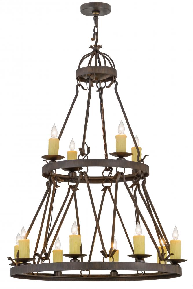 36"W Lakeshore 12 LT Two Tier Chandelier