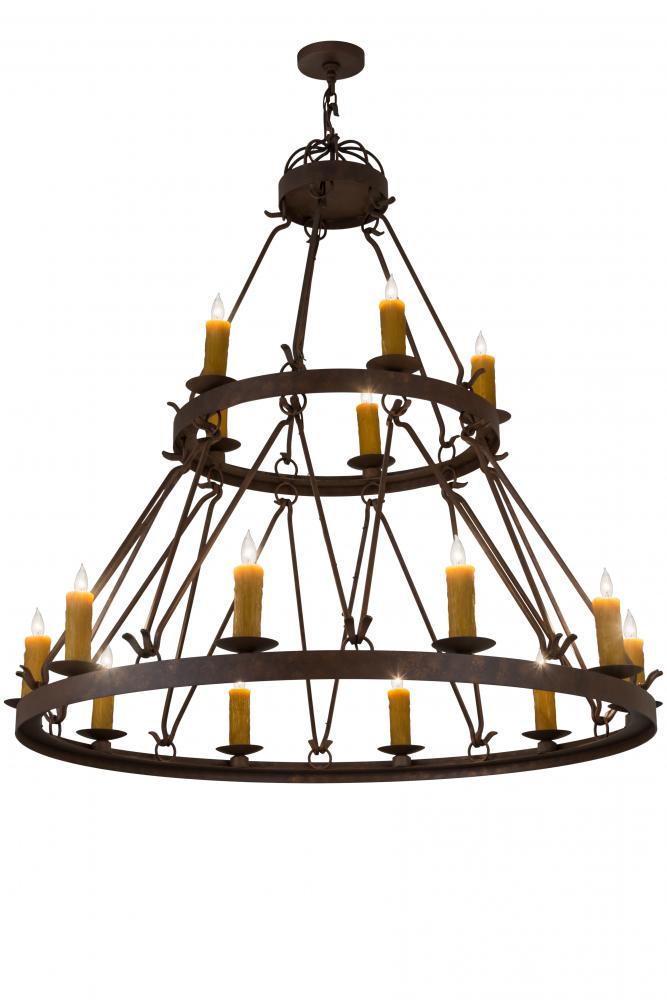 54" Wide Lakeshore 15 Light Two Tier Chandelier