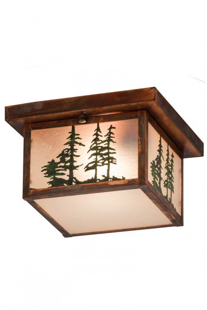 10"Sq Hyde Park Tall Pines Flushmount