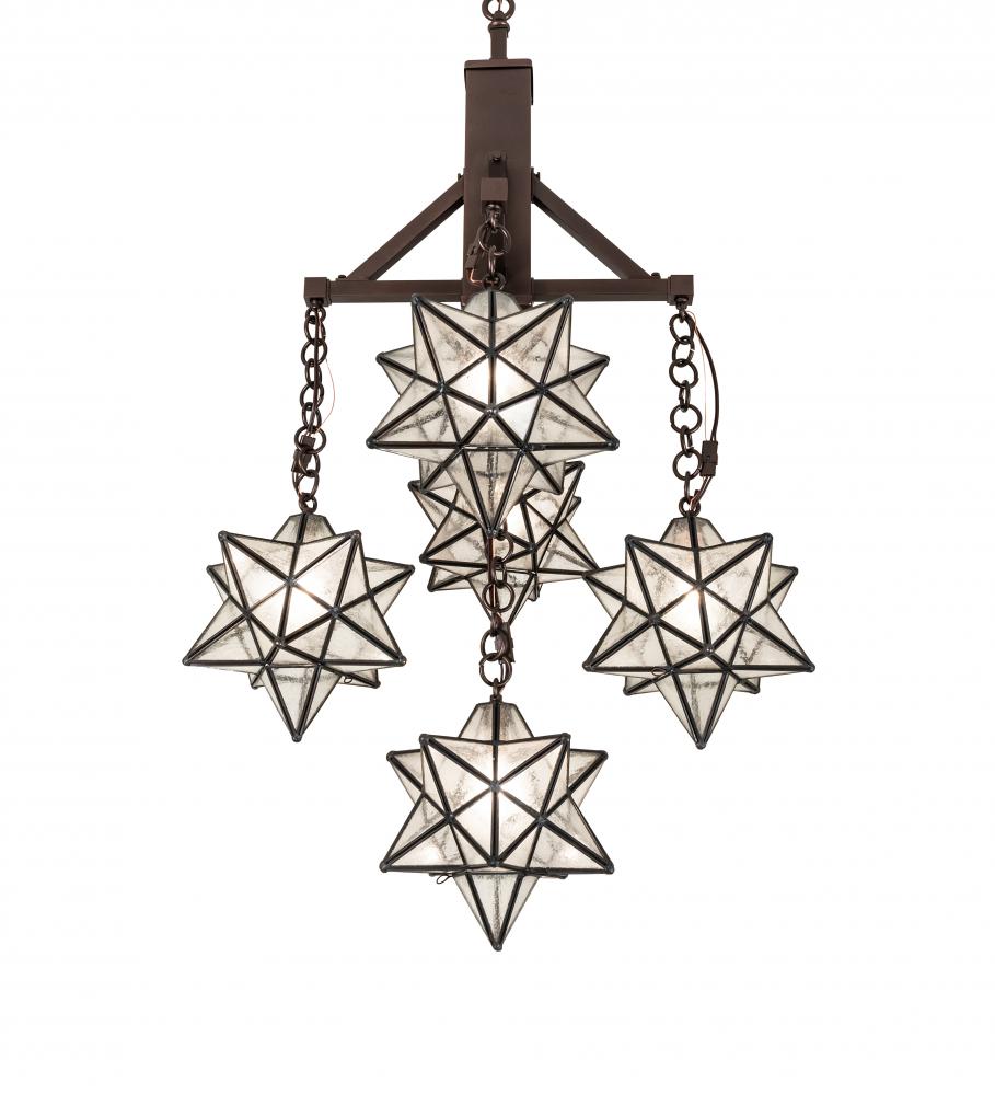 26" Wide Moravian Star 5 Light Chandelier