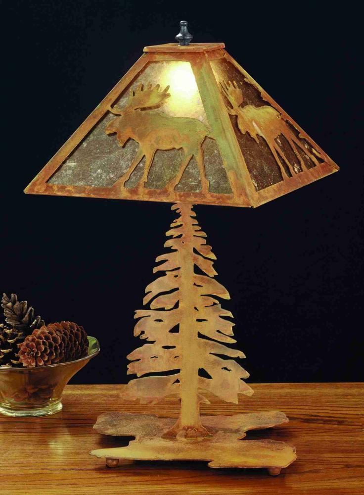 21"H Lone Moose Tall Pines Table Lamp