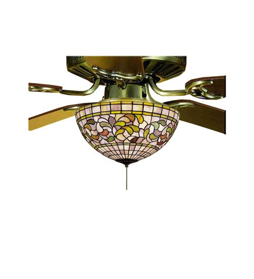 16" Wide Tiffany Turning Leaf Fan Light Fixture