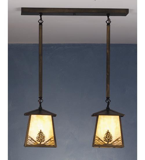 24" Long Mountain Pine 2 Light Island Pendant