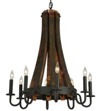 Meyda Blue 133684 - 24"W Barrel Stave Madera 8 LT Chandelier