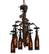 Meyda Blue 134136 - 20"W Tuscan Vineyard 6 Wine Bottle Chandelier