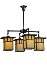 Meyda Blue 137579 - 31"W Hyde Park Double Bar Mission 4 LT Chandelier