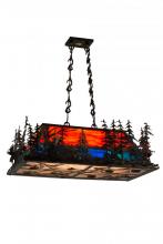 Meyda Blue 177434 - 35" Long Moose Through the Trees W/Diffuser Oblong Pendant