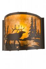 Meyda Blue 190525 - 12" Wide Elk at Lake Wall Sconce