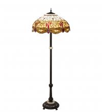 Meyda Blue 229132 - 62" High Tiffany Hanginghead Dragonfly Floor Lamp