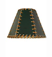 Meyda Blue 24176 - 7"W X 5"H Faux Leather Green Hexagon Shade