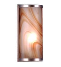 Meyda Blue 70876 - 5.5"W Cylinder Cognac Swirl Fused Glass Wall Sconce