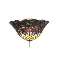 Meyda Blue 72649 - 16"W Tiffany Peacock Feather Fan Light Fixture