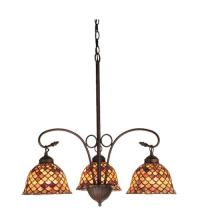 Meyda Blue 74045 - 24"W Tiffany Fishscale 3 LT Chandelier