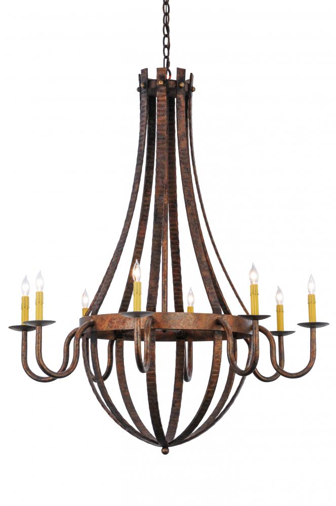 42" Wide Barrel Stave Madera 8 LT Chandelier