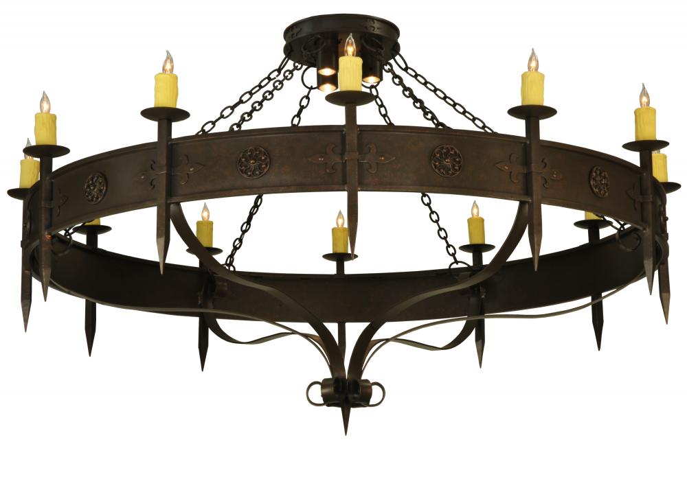 72" Wide Warwick 12 LT W/Downlights Chandelier