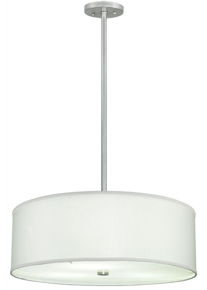 24"W Cilindro White Trilam Textrene Pendant