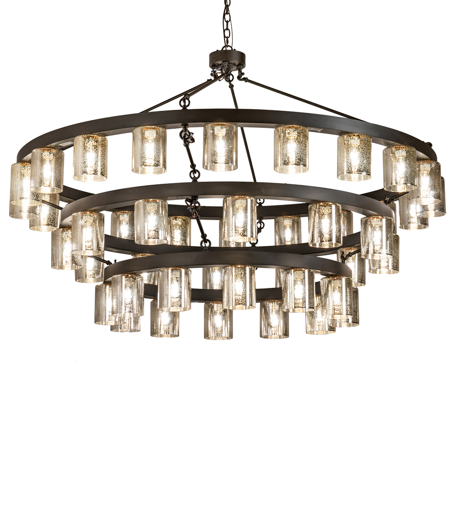 70" Wide Loxley Horizon Ring 44 Light Three Tier Chandelier..