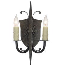 2nd Avenue Designs Blue 115640 - 11" Wide Shield 2 Light Wall Sconce