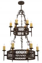 2nd Avenue Designs Blue 120164 - 36"W Toscano 12 LT Two Tier Chandelier