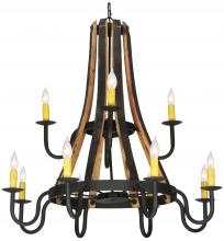 2nd Avenue Designs Blue 136568 - 44"W Barrel Stave Madera 12 LT Two Tier Chandelier