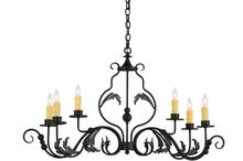 2nd Avenue Designs Blue 157238 - 42"L Augusta 6 LT Oblong Chandelier